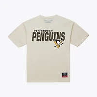 Men's Mitchell & Ness Cream Pittsburgh Penguins Core Plus T-Shirt