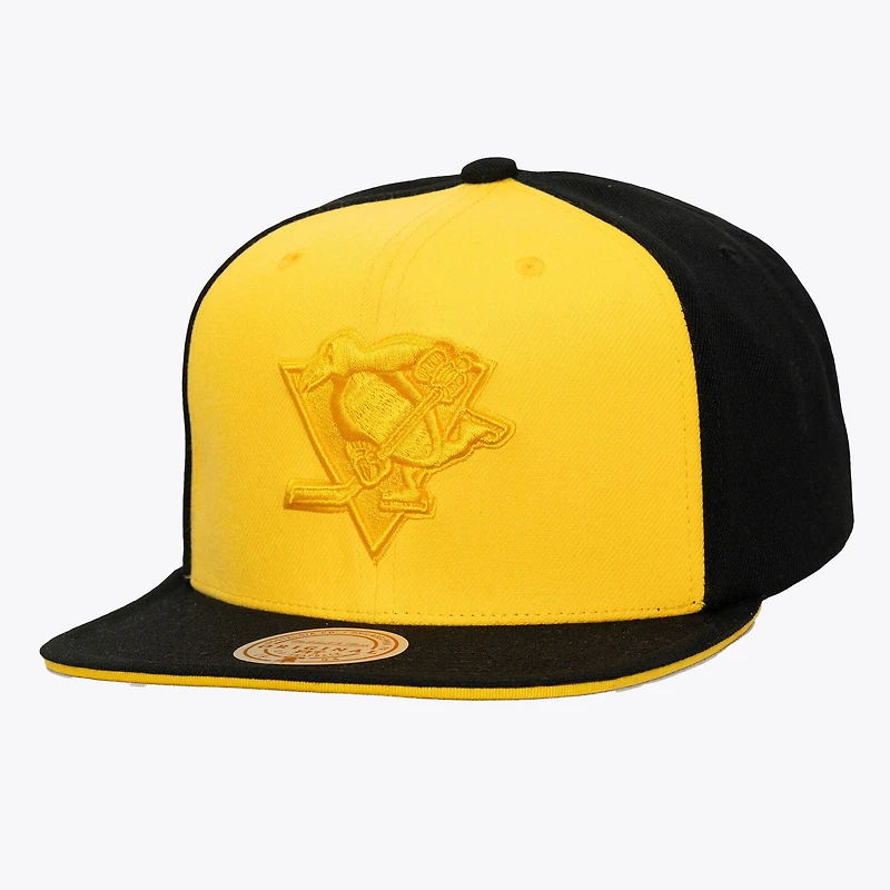 Casquette Snapback Mitchell & Ness Or/Noir Penguins de Pittsburgh pour homme