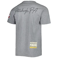 Men's Mitchell & Ness Heather Gray Pittsburgh Penguins City Collection T-Shirt