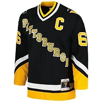 Men's Mitchell & Ness Mario Lemieux Black Pittsburgh Penguins  1992/93 Blue Line Player Jersey