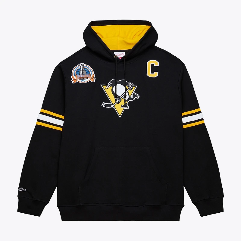 Men's Mitchell & Ness Mario Lemieux Black Pittsburgh Penguins 1992 Name Number Premium Pullover Hoodie