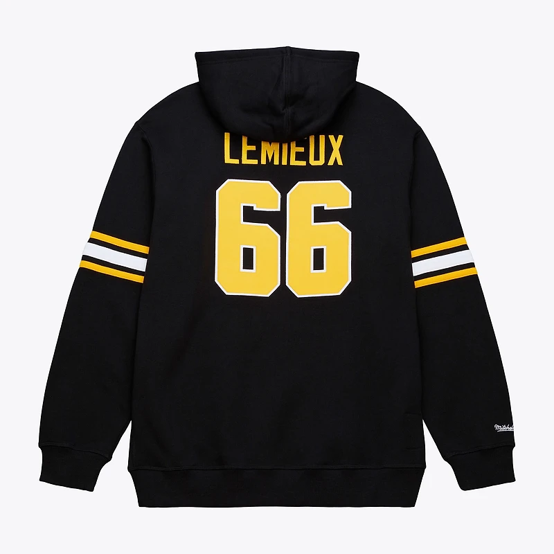 Men's Mitchell & Ness Mario Lemieux Black Pittsburgh Penguins 1992 Name Number Premium Pullover Hoodie