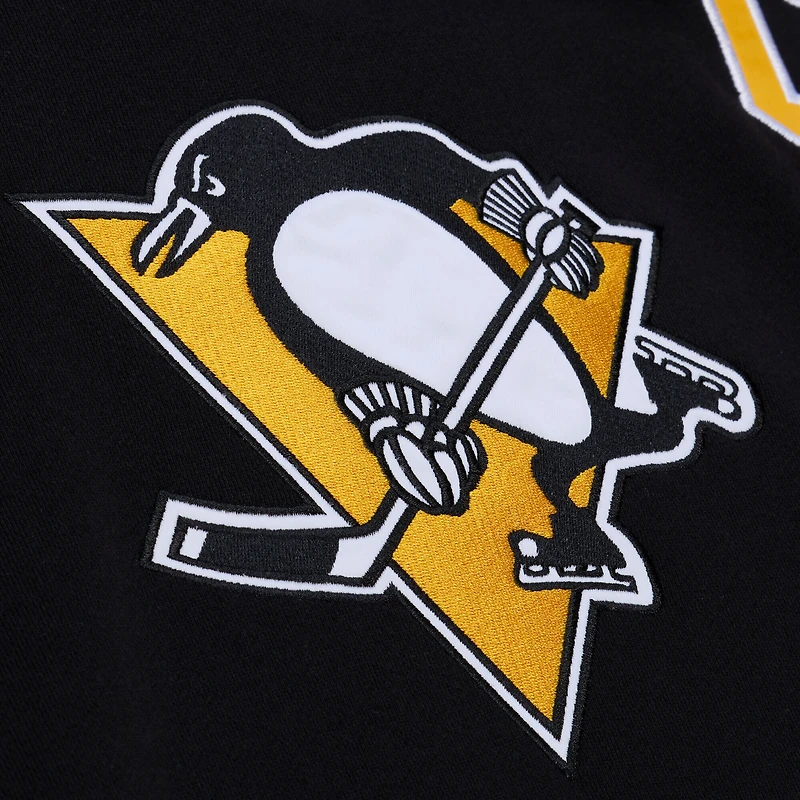 Sweat à capuche premium Mitchell & Ness Mario Lemieux noir pour homme, Penguins de Pittsburgh 1992, nom et numéro