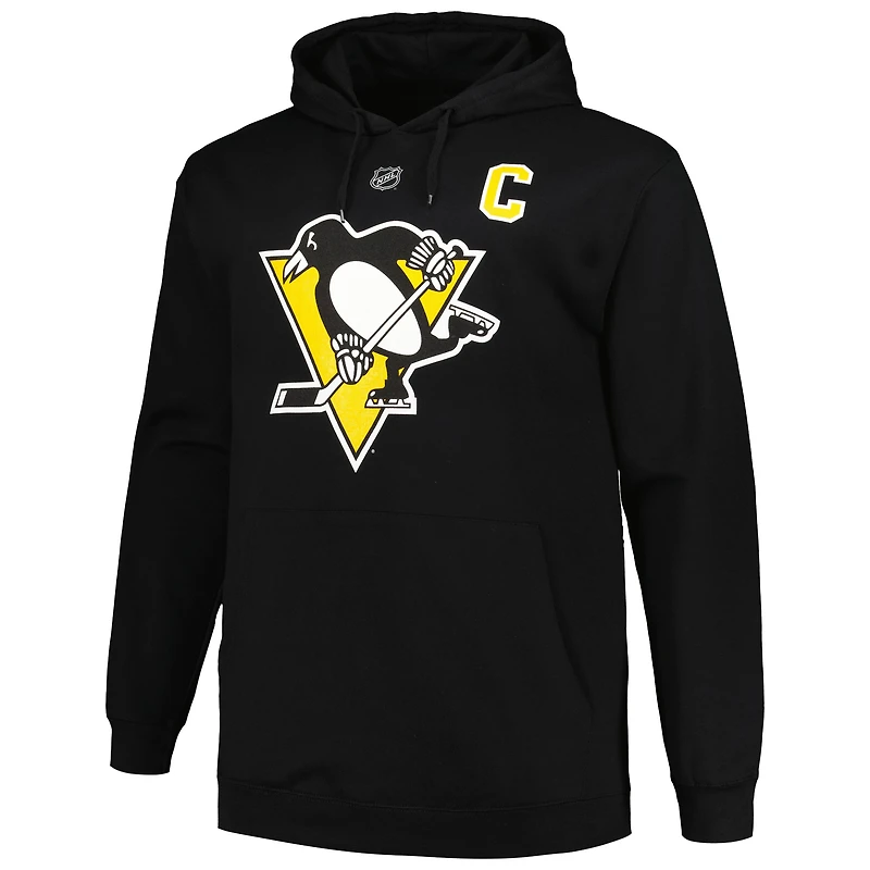 Chandail à capuchon noir avec nom et numéro des Penguins de Pittsburgh Mitchell & Ness Mario Lemieux pour hommes