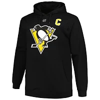 Chandail à capuchon noir avec nom et numéro des Penguins de Pittsburgh Mitchell & Ness Mario Lemieux pour hommes