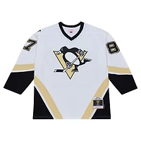 Maillot de jeu puissance Mitchell & Ness Sidney Crosby blanc des Penguins Pittsburgh 2005 pour homme