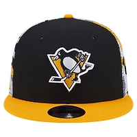 Men's New Era Black/Gold Pittsburgh Penguins Camo Meshback 9FIFTY Snapback Hat