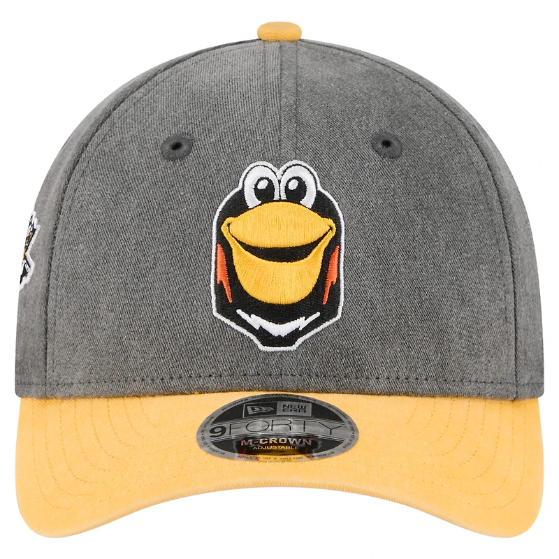 Men's New Era Black/Gold Pittsburgh Penguins Mascot 2-Tone 9FORTY Adjustable Hat