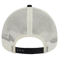 Men's New Era Black/White Pittsburgh Penguins Skater Patch A-Frame 9FORTY Adjustable Trucker Hat