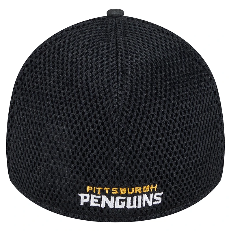 Men's New Era  Black Pittsburgh Penguins Active Subtle Camo 39THIRTY Flex Hat