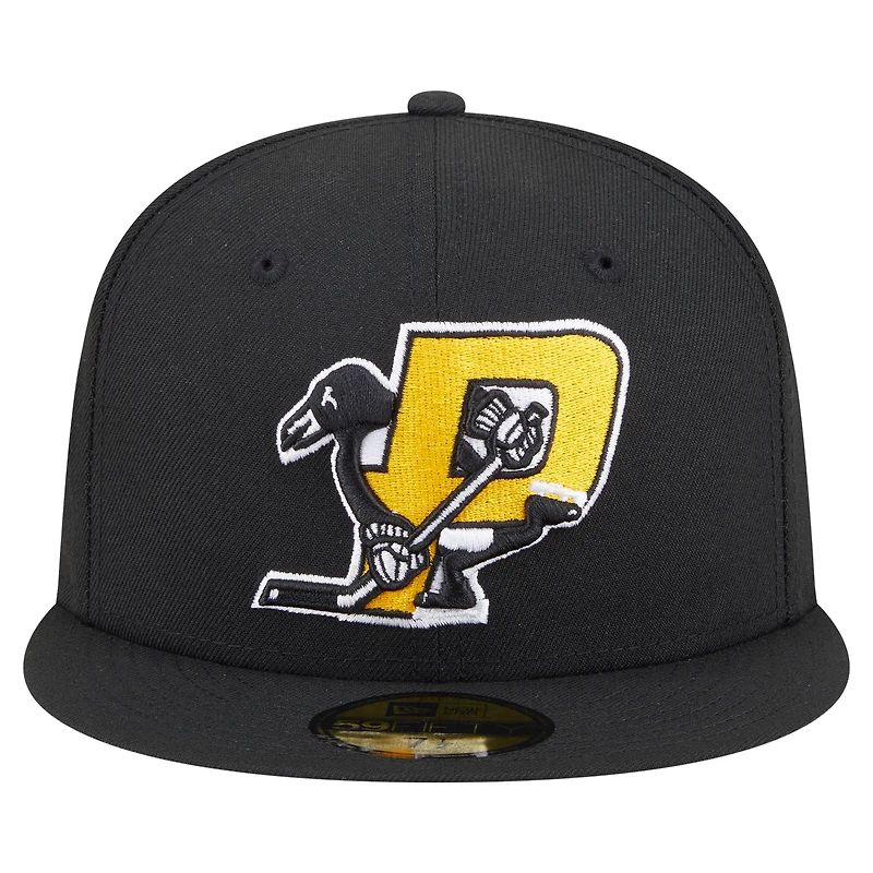 Casquette ajustée Deceptor 59FIFTY noire New Era pour homme des Penguins de Pittsburgh