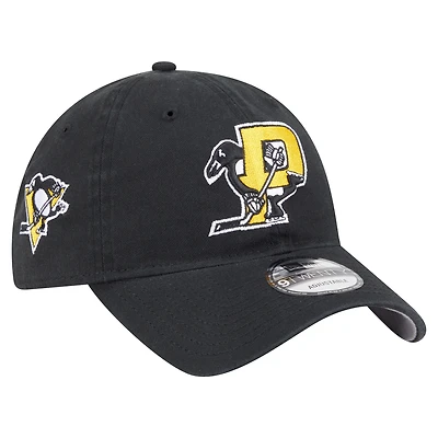 Casquette ajustable Deceptor 9TWENTY noire New Era pour homme des Penguins de Pittsburgh