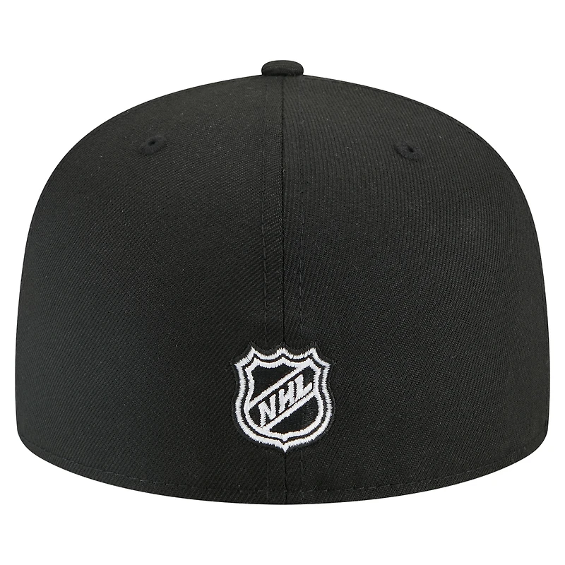 Men's New Era Black Pittsburgh Penguins Faded Lines 59FIFTY Fitted Hat