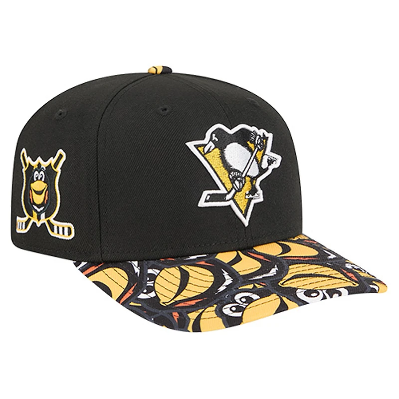 Men's New Era Black Pittsburgh Penguins Mascot Visor 9SEVENTY Adjustable Hat