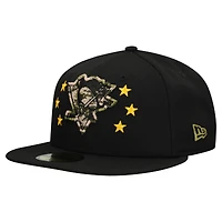 Men's New Era  Black Pittsburgh Penguins Military Appreciation Digital Camo Stars 59FIFTY Fitted Hat