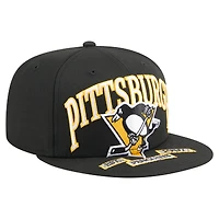 Casquette ajustée surdimensionnée 59Fifty noire des Penguins de Pittsburgh pour homme New Era