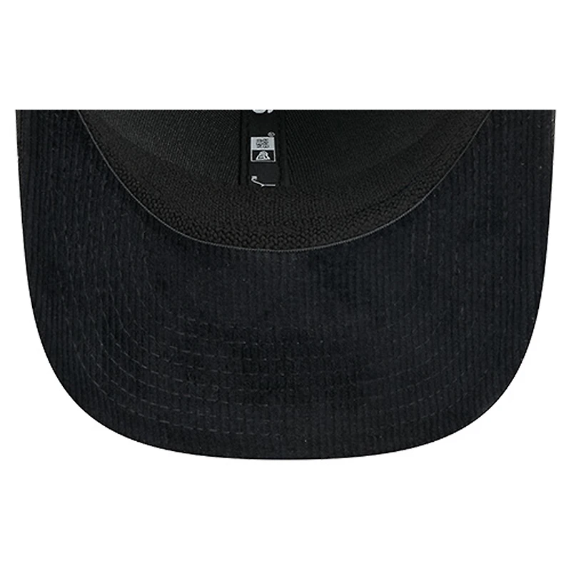 Men's New Era Black Pittsburgh Penguins Quilted Nylon 9SEVENTY Adjustable Trucker Hat