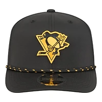 Men's New Era  Black Pittsburgh Penguins Sport Vented 9SEVENTY Rope Adjustable Hat