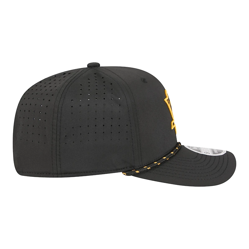 Casquette New Era noire Pittsburgh Penguins Sport Vented 9SEVENTY pour homme, ajustable par corde