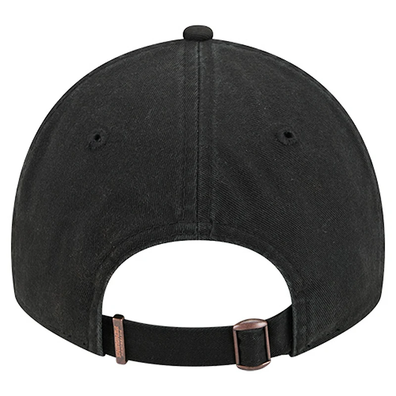 Casquette ajustable 9TWENTY noire New Era pour homme avec appliqué en tissu des Penguins de Pittsburgh