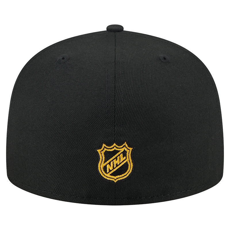 Casquette ajustée 59FIFTY noire New Era pour homme, motif State Stitch des Penguins de Pittsburgh