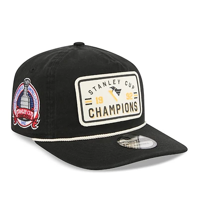 Casquette ajustable New Era noire Pittsburgh Penguins Throwback Champions de la Coupe Stanley 19TWENTY