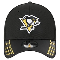 Men's New Era  Black Pittsburgh Penguins Visor Hit 39THIRTY Flex Hat