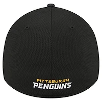 Men's New Era  Black Pittsburgh Penguins Visor Hit 39THIRTY Flex Hat