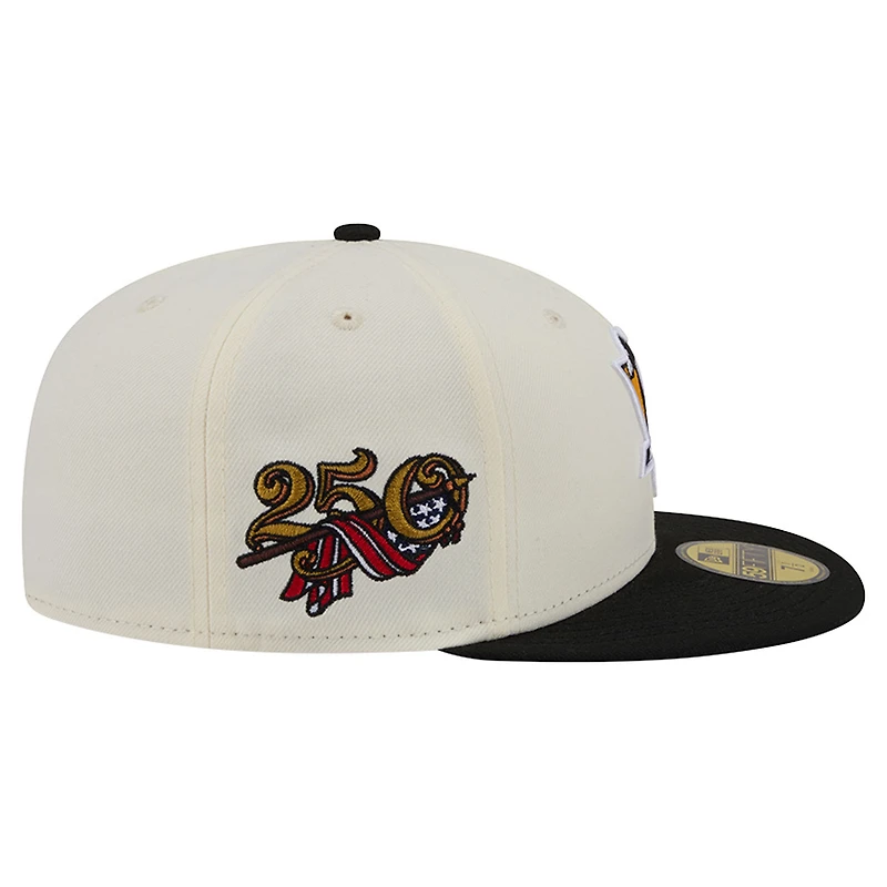 Men's New Era Cream Pittsburgh Penguins 250th Anniversary of the United States Two-Tone 59FIFTY Fitted Hat