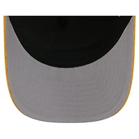 Casquette de camionneur ajustable New Era 9FORTY A-Frame M-Crown pour homme, couleur or/noir, motif chaussettes de hockey des Penguins de Pittsburgh