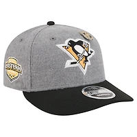 Men's New Era  Gray/Black Pittsburgh Penguins Wool Pin Low Profile 9FIFTY Snapback Hat