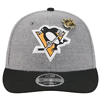 Men's New Era  Gray/Black Pittsburgh Penguins Wool Pin Low Profile 9FIFTY Snapback Hat