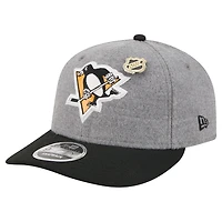 Men's New Era  Gray/Black Pittsburgh Penguins Wool Pin Low Profile 9FIFTY Snapback Hat