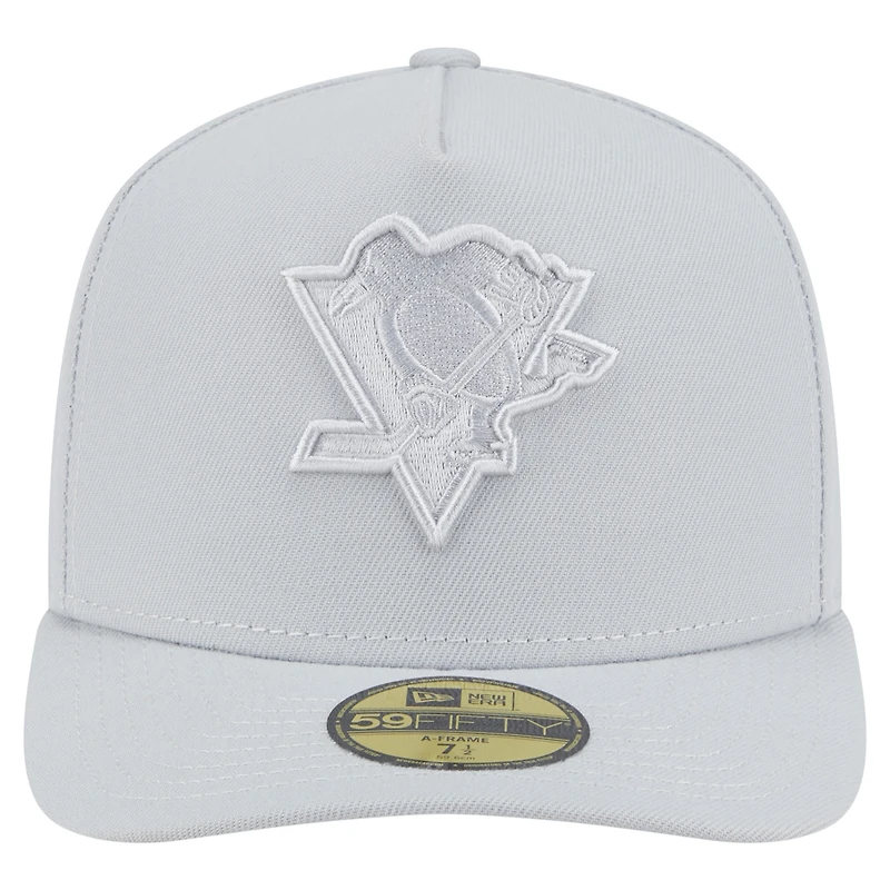Men's New Era Gray Pittsburgh Penguins Color Pack A-Frame 59FIFTY Fitted Hat