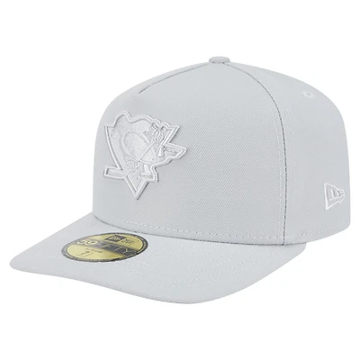 Men's New Era Gray Pittsburgh Penguins Color Pack A-Frame 59FIFTY Fitted Hat
