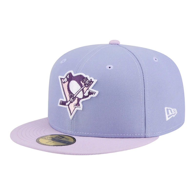 Casquette ajustée New Era 59FIFTY pour homme, couleur violet clair/violet Pittsburgh Penguins Lavender Bloom