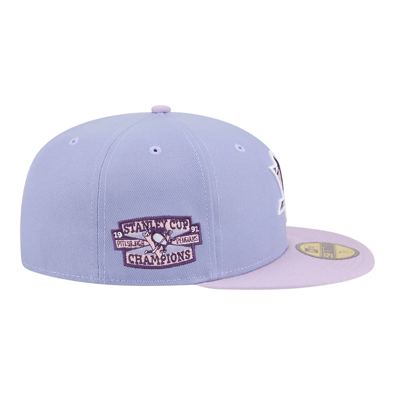 Men's New Era Light Purple/Purple Pittsburgh Penguins Lavender Bloom 59FIFTY Fitted Hat