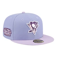 Casquette ajustée New Era 59FIFTY pour homme, couleur violet clair/violet Pittsburgh Penguins Lavender Bloom