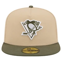 Men's New Era  Tan/Olive Pittsburgh Penguins Color Pack Two-Tone 59FIFTY A-Frame Fitted Hat