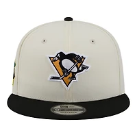 Men's New Era  White/Black Pittsburgh Penguins Injection Localized Two-Tone 9FIFTY Snapback Hat