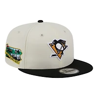 Men's New Era  White/Black Pittsburgh Penguins Injection Localized Two-Tone 9FIFTY Snapback Hat