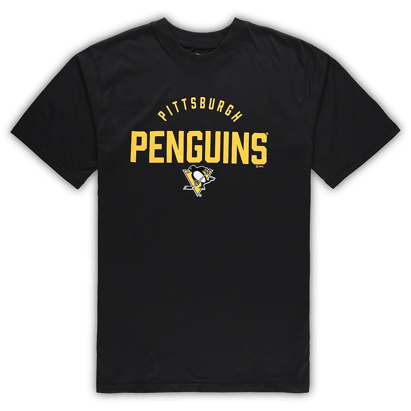 Ensemble de détente pour homme avec t-shirt et pantalon Big & Tall Penguins Pittsburgh noir/gris chiné