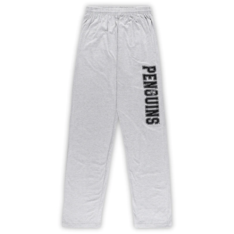 Men's Pittsburgh Penguins Black/Heather Gray Big & Tall T-Shirt Pants Lounge Set