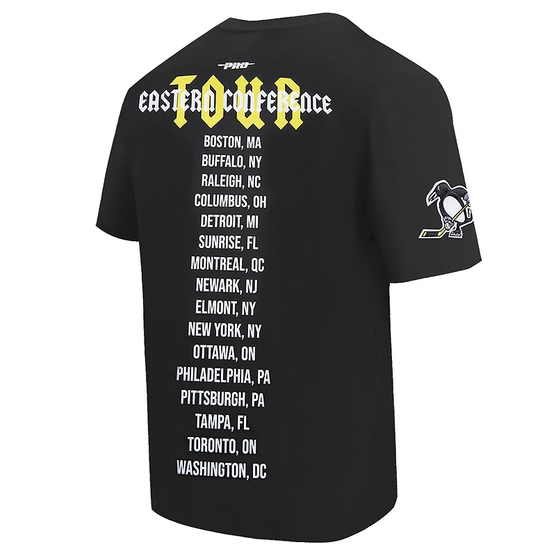 T-shirt noir Pro Standard pour hommes, visite de la ville des Penguins Pittsburgh