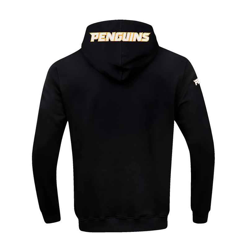 Veste à capuche entièrement zippée en chenille classique Pro Standard noire des Penguins de Pittsburgh pour hommes