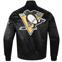 Men's Pro Standard Black Pittsburgh Penguins Classic Satin Full-Snap Jacket