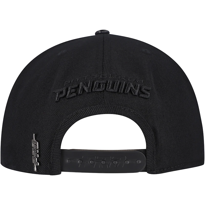 Casquette Snapback classique ton sur ton Pro Standard pour homme des Penguins de Pittsburgh noirs
