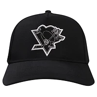 Men's Pro Standard Black Pittsburgh Penguins Paint the City Pinch Front Snapback Hat