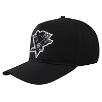 Men's Pro Standard Black Pittsburgh Penguins Paint the City Pinch Front Snapback Hat