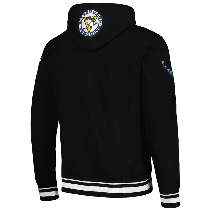 Sweat à capuche rétro classique en polaire noir Pro Standard des Penguins de Pittsburgh pour hommes